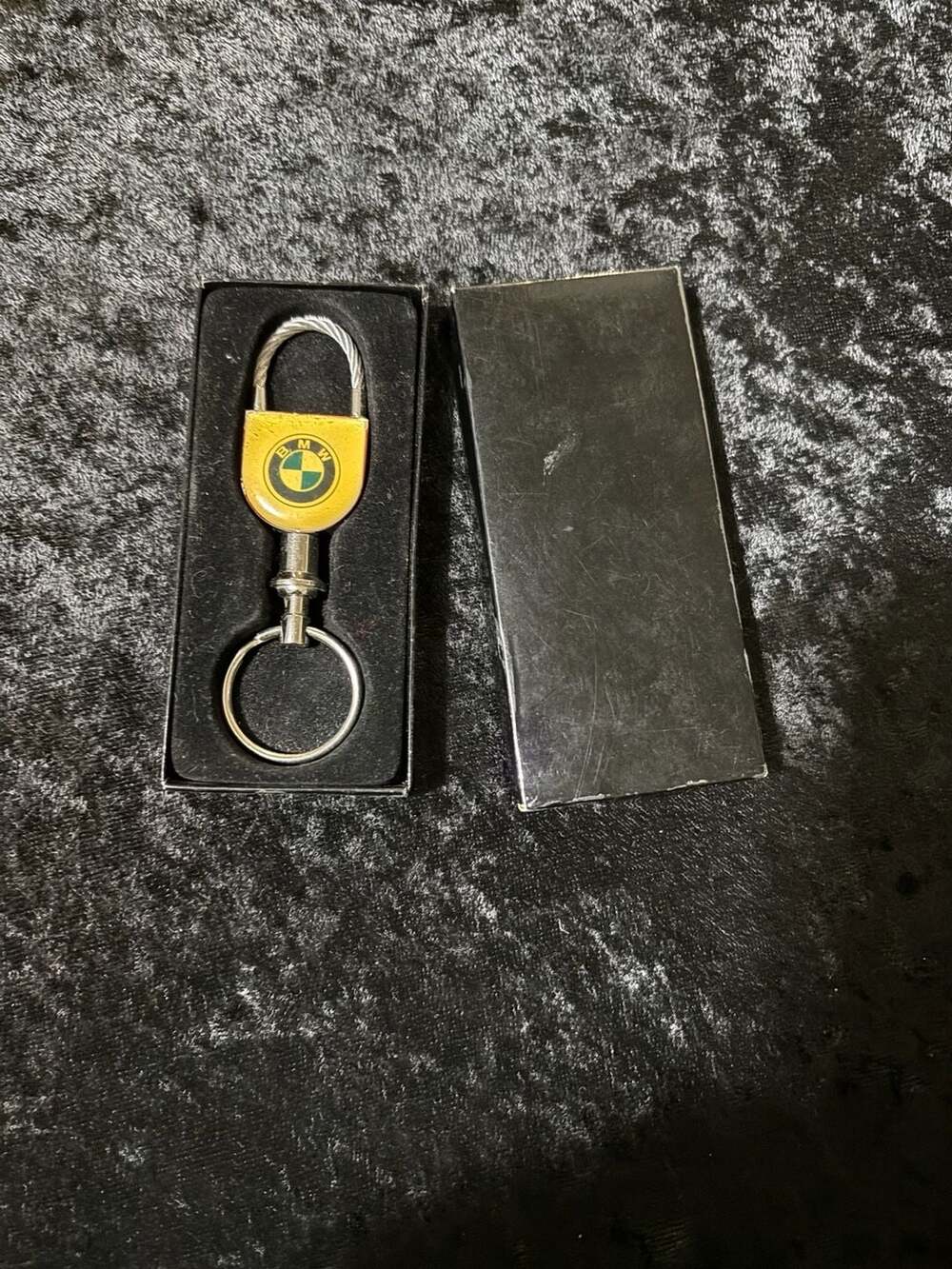 Classic BMW Dealership Promotional Cable Keychain with Logo